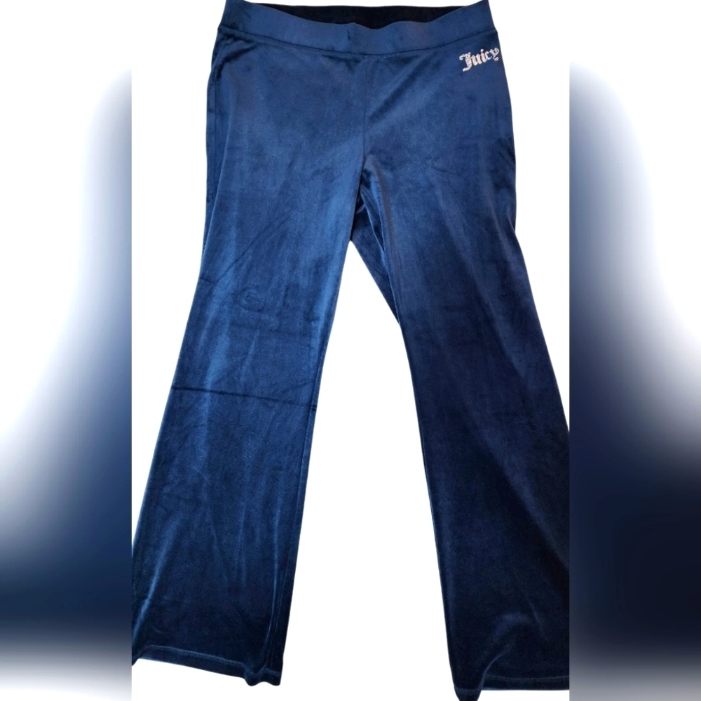 Juicy Couture Navy Blue Velour Track Pants